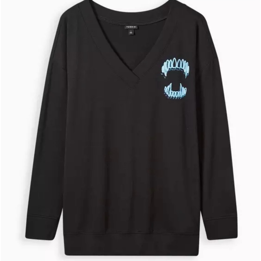 Torrid SZ 00 NEW Glow In The Dark Sweatshirt - Lightweight French Terry Bite
